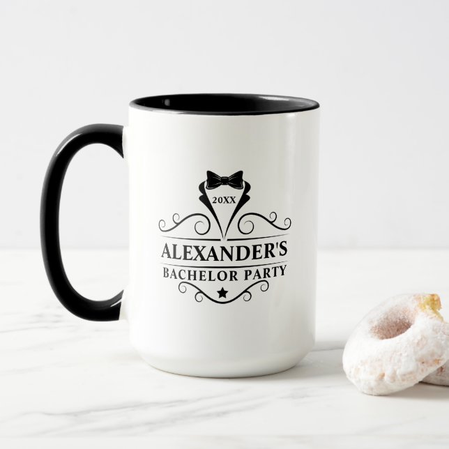 Taza Partido del bachillerato: el traje negro (Con donut)