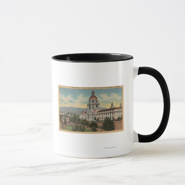 Taza Pasadena, CA - Vista del ayuntamiento y la bibliot (Derecha)