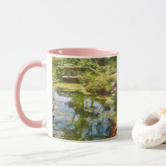 Taza Pasarela De Madera Rústica Sobre Una Impresión Cre