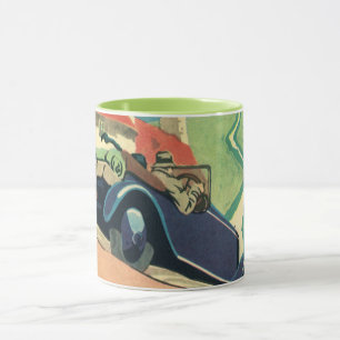 Taza Paseo en coche descapotable vintage por el campo