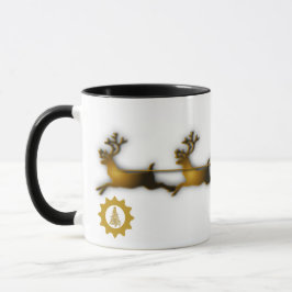 Taza Paseo en Trineo del Reno Dorado Fiesta de Navidad