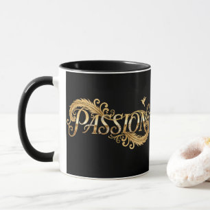 Taza Pasión Dorada – Tipografía de Lujo Inspiradora D