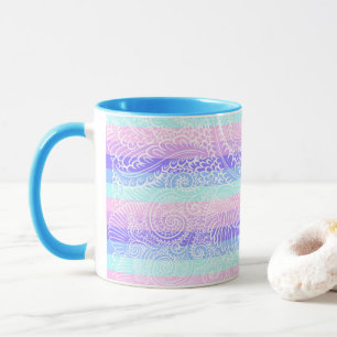 Taza Pastel Candy Swirls Patrón de fantasía suave a r
