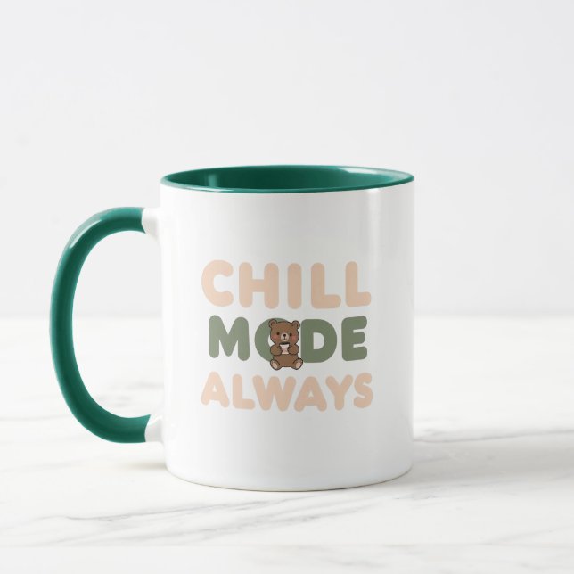 Taza Pastel "Chill Mode Always" Quote (Izquierda)