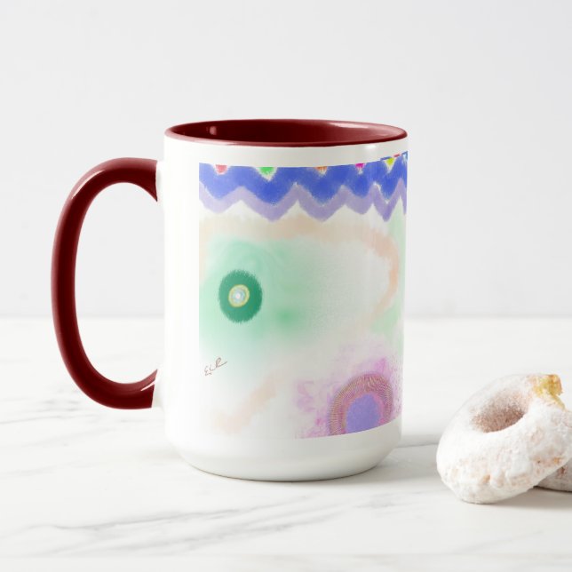 Taza Pastel Galaxies Impressionist Art Mug (Con donut)