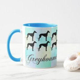 Taza Pastel Greyhound Silhouette
