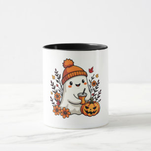 Taza Pastel Otoño Kawaii Ghost Fall Spkin
