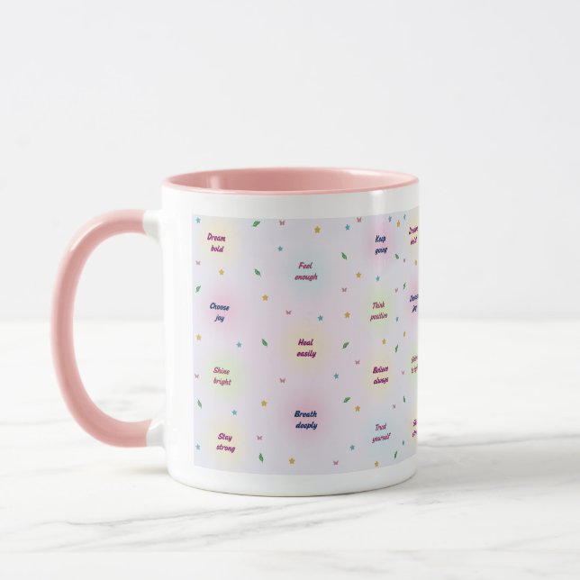Taza Pastel Positive Affirmations Pattern (Izquierda)
