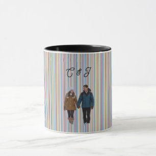 Taza Pastel rayado personalizado
