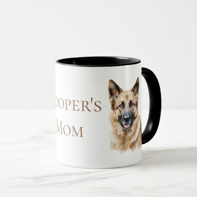 Taza Pastor Alemán Acuarela  (Anverso derecho)