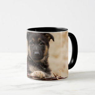 Taza Pastor alemán en cesta