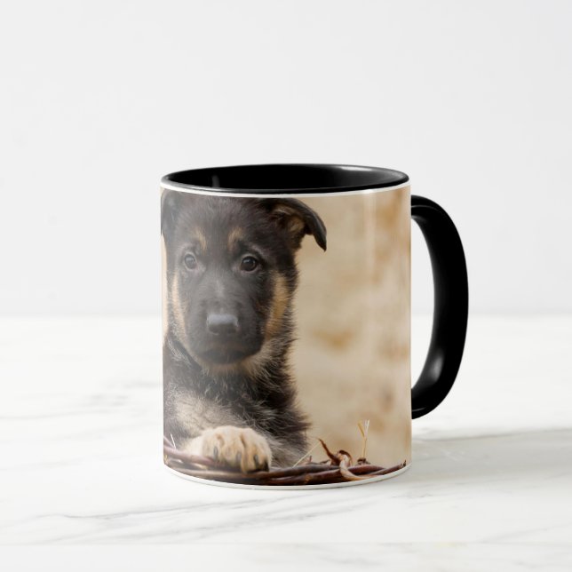 Taza Pastor alemán en cesta (Anverso derecho)
