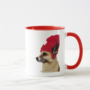 Taza Pastor alemán en el Gorra Red Wooly
