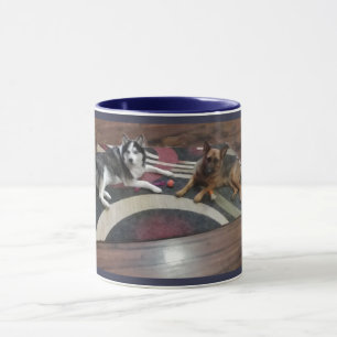 Taza Pastor alemán y perro esquimal