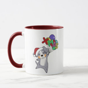 Taza Pastor australiano Feliz Invierno de Navidad
