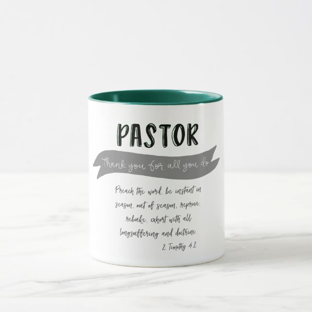 Taza Pastor Gracias a la Biblia Verse (Centro)