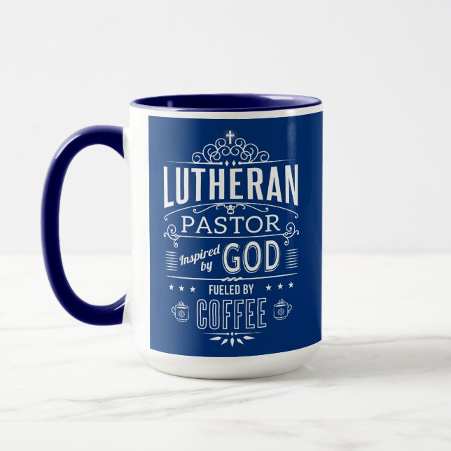 Taza Pastor luterano, inspirado por Dios y el Café (Izquierda)