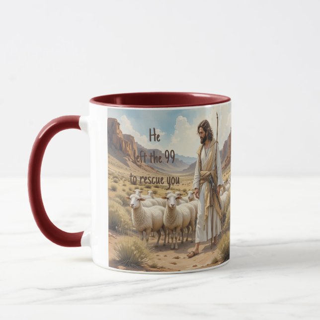 Taza Pastor y oveja motivadora cristiana (Izquierda)