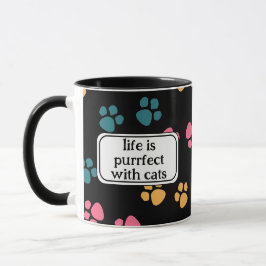 Taza Pata de gato negro divertida y linda 