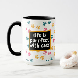 Taza Pata de gato negro divertida y linda 