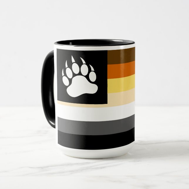 Taza Pata del oso de la bandera del Orgullo de los osos (Anverso izquierdo)