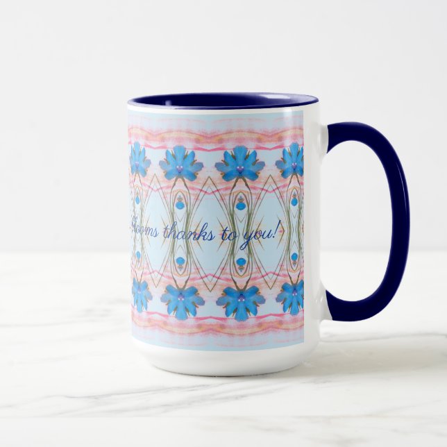 Taza Patentado con rosa y azul (Derecha)
