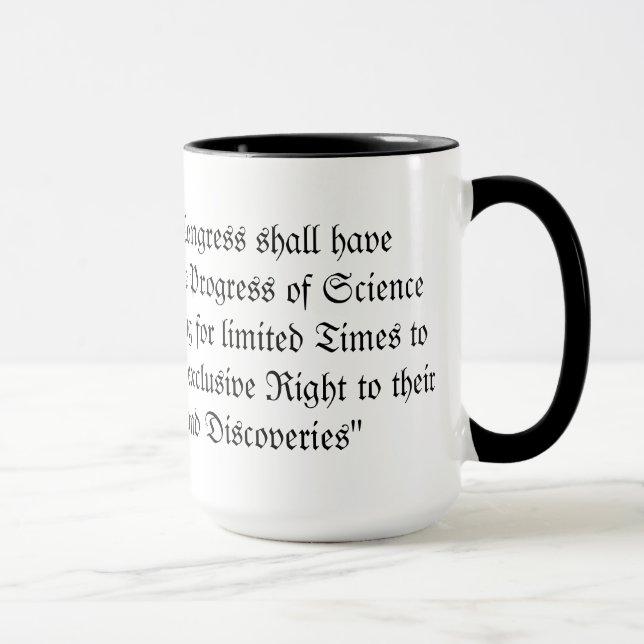 Taza Patente y cláusula de Copyright (constitución de (Derecha)