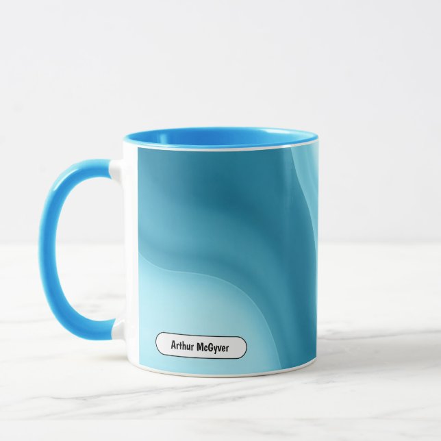 Taza Patina Blue Soft Glow Gradient Abstract (Izquierda)