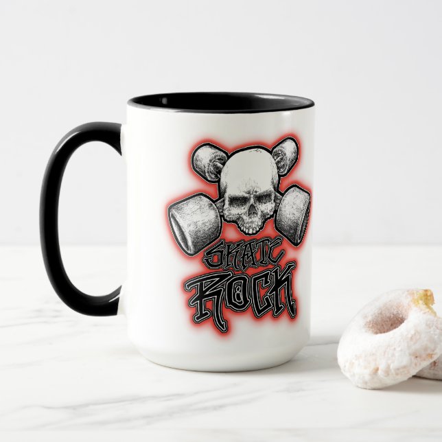 TAZA PATINADORES DE LA ESCUELA ANTIGUA - ROCA DE SKATE (Con donut)
