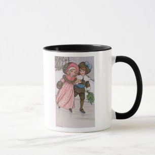 Taza Patinaje del chica y del muchacho