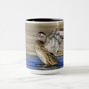 Taza Pato de madera aleteando sus alas