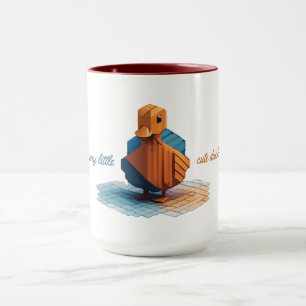 Taza Pato de madera isométrico