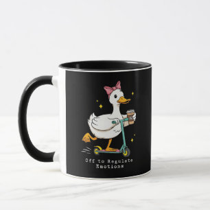 Taza Pato Regulando Emociones en un Patinete