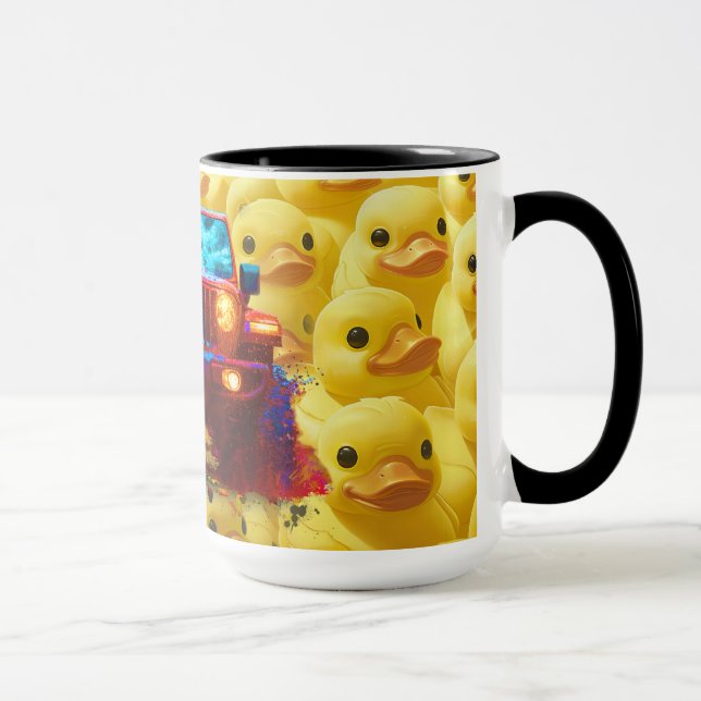 Taza Patos amarillos con camión 4x4 (Derecha)