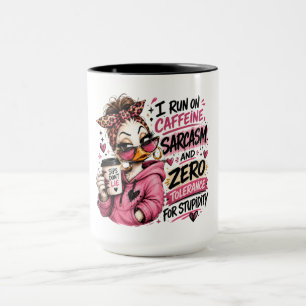 Taza Patos de cafeína sarcástica divertidos