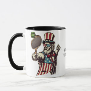 Taza Patriot Jugando Pickleball Pickleballer Bandera US