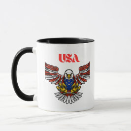 Taza Patriotic Bald Eagle Flying Design