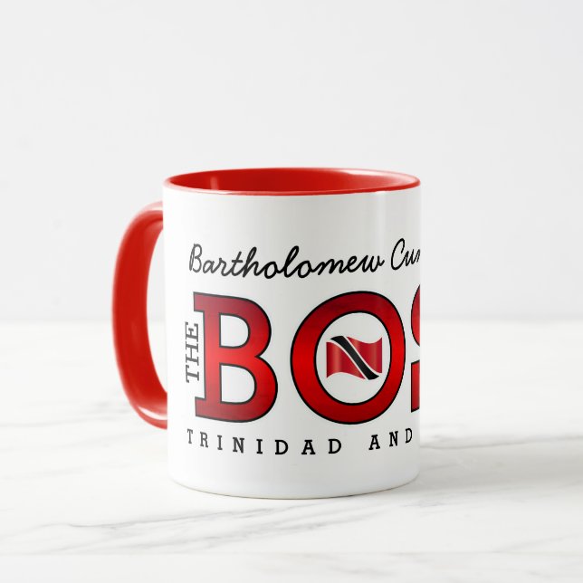 Taza Patriotic BOSS Trinidad and Tobago Flag and NAME (Anverso izquierdo)
