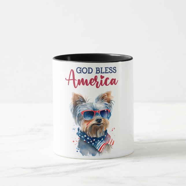 Taza Patriotic Dog-Yorkie (Centro)