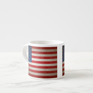 Taza patriótica del café express de la bandera