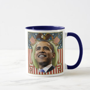 Taza patriótica del escudo de Obama