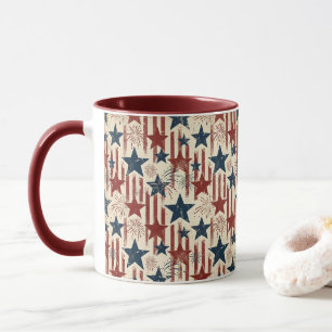 Taza Patriótico 4 de julio, Estrellas Barras, Americana