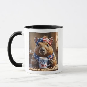 Taza Patriótico Rodent Mug - Funny 'Merica Brew Capybar