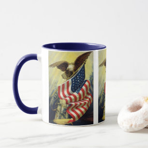 Taza Patriotismo vintage, Bandera Patriótica Estadounid
