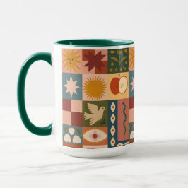 Taza Patrocinio celeste bohemio con símbolos místicos