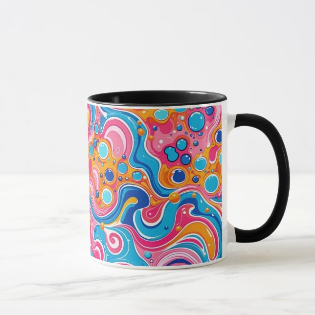 Taza Patrón abstracto 1194 en arte fluido - Café Mug (Derecha)