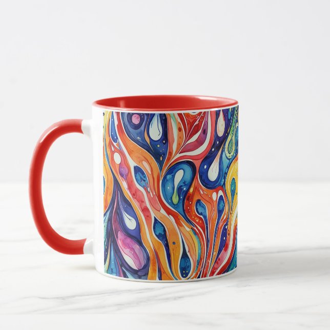Taza Patrón abstracto 1196 con arte fluido - Mug (Izquierda)