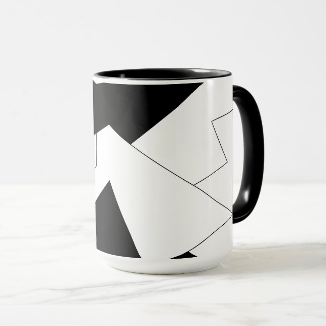 Taza Patrón abstracto - blanco y negro (Anverso derecho)