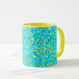 Taza Patrón abstracto de amarillo azul verde verde azul