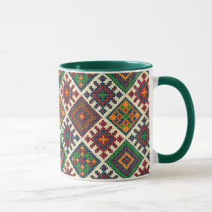 Taza Patrón abstracto del bordado europeo vintage